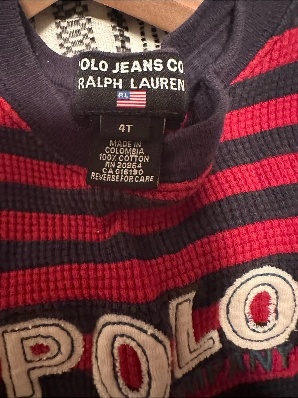 Polo by Ralph Lauren Kids Red & Navy Striped Long-Sleeve Thermal Top-Size 4T